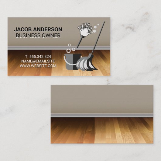 クリーニングサービス | メイドサービス | 木床 名刺 (正面/裏面)
