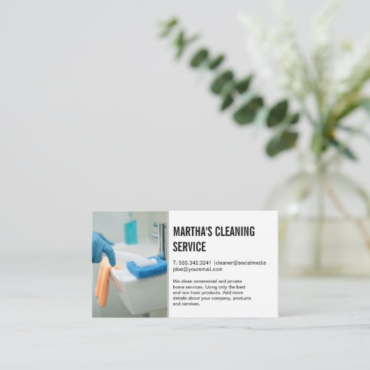 クリーニングサービス | メイドスクラブ用シンク 名刺 (スタンド正面)