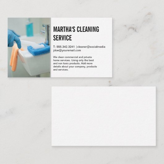 クリーニングサービス | メイドスクラブ用シンク 名刺 (正面/裏面)