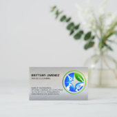 クリーニングサービス |メイドダスティングロゴ 名刺 (スタンド正面)