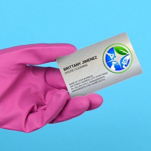 クリーニングサービス |メイドダスティングロゴ 名刺