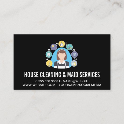 クリーニングサービス |メイドツールとサービス 名刺 (正面)