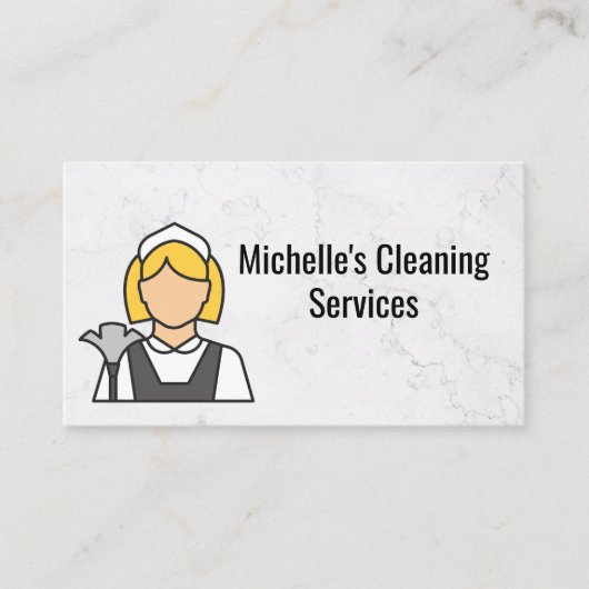 クリーニングサービス | メイドロゴ 名刺 (正面)