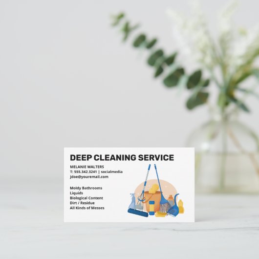 クリーニングサービス |メイド散布 |クリーナーツール 名刺 (スタンド正面)