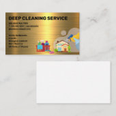 クリーニングサービス |メイド散布 |メタリック金ゴールド 名刺 (正面/裏面)