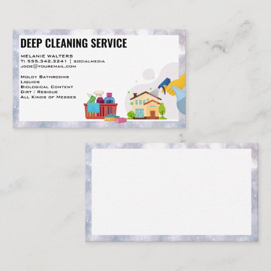 クリーニングサービス | メイド散布 | 家保の 名刺 (正面/裏面)