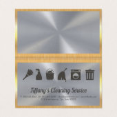 クリーニングサービス |メイド用品 |金ゴールド縁ど 名刺 (外部フラット)