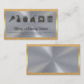 クリーニングサービス |メイド用品 |金ゴールド縁ど 名刺 (正面/裏面)
