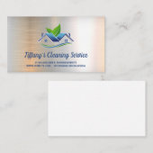 クリーニングサービス | メイド | ハウスロゴ | メタリック 名刺 (正面/裏面)