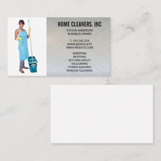クリーニングサービス | メイド 名刺 (正面/裏面)