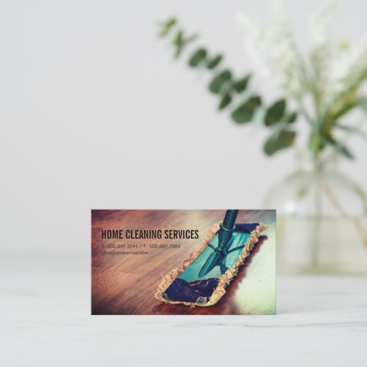 クリーニングサービス | メイド 名刺 (スタンド正面)
