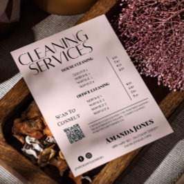 クリーニングサービス メイド 料金 パステルピンク チラシ