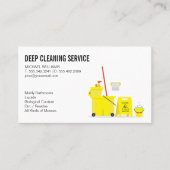 クリーニングサービス | モップとバケツ 名刺 (正面)