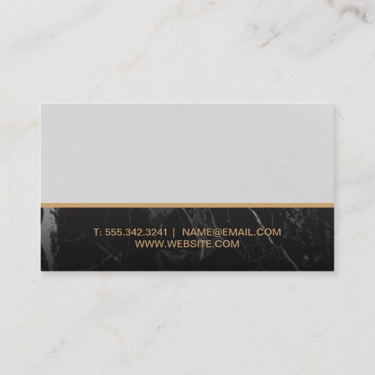 クリーニングサービス | モップ箒 | 黒大理石 名刺 (裏面)