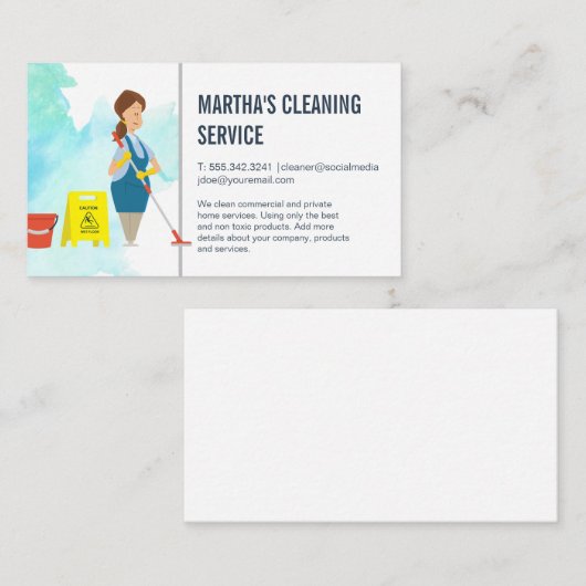 クリーニングサービス | モペ付きメイド 名刺