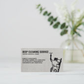 クリーニングサービス | ラダー上のクリーナー 名刺 (スタンド正面)