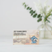クリーニングサービス |リビングルーム 名刺 (スタンド正面)