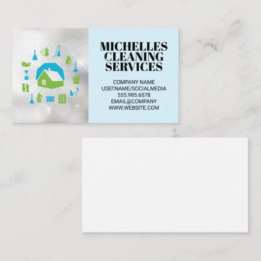 クリーニングサービス | 住宅用清掃具 名刺 (正面/裏面)