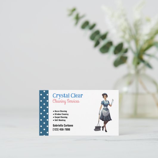 クリーニングサービス 名刺 (スタンド正面)