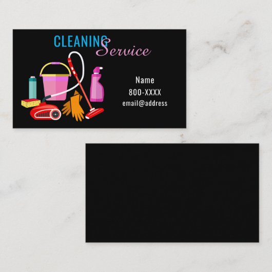 クリーニングサービス 名刺 (正面/裏面)