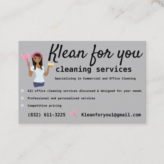 クリーニングサービス 名刺 (正面)
