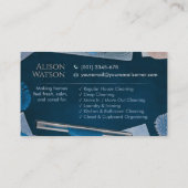 クリーニングサービス - 水彩画風デザイン ビジネス 名刺 (裏面)