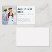 クリーニングサービス | 清掃具付きメイド 名刺 (正面/裏面)
