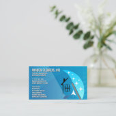 クリーニングサービス | 窓スキージロゴ 名刺 (スタンド正面)