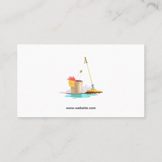 クリーニングサービス | 箒とモップ 名刺 (裏面)