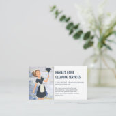 クリーニングサービス | 羽毛ダスター付きメイド 名刺 (スタンド正面)