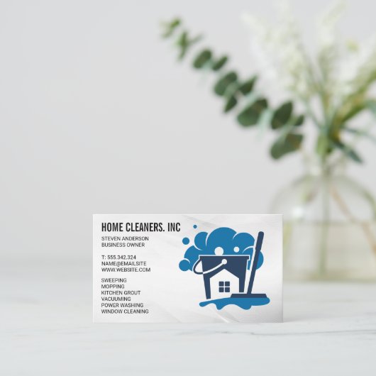 クリーニングサービス | 衛生化ツール 名刺 (スタンド正面)