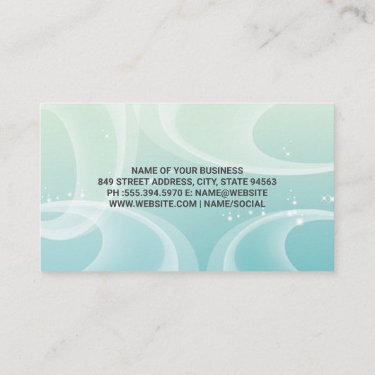 クリーニングサービス | 輝く背景 名刺 (裏面)