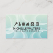 クリーニングサービス | 輝く背景 名刺 (正面)