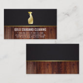 クリーニングサービス(金ゴールド) 名刺 (正面/裏面)