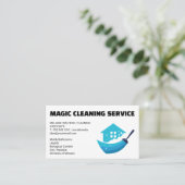 クリーニングサービス | Broomホームロゴ 名刺 (スタンド正面)