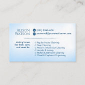 クリーニングサービス – Line Art 名刺 (裏面)