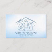クリーニングサービス – Line Art 名刺 (正面)