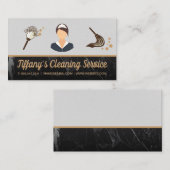 クリーニングサービス | Maid Mop Duster |大理石トリム 名刺 (正面/裏面)