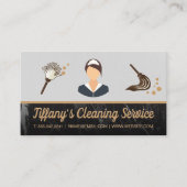 クリーニングサービス | Maid Mop Duster |大理石トリム 名刺 (正面)