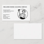 クリーニングサービス | Maid with Broom 名刺 (正面/裏面)