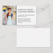 クリーニングサービス | Maid with Broom 名刺 (正面/裏面)