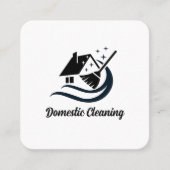 クリーニングサービスQrコードホワイトソーシャルメディアのアイコン スクエア名刺 (正面)