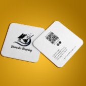 クリーニングサービスQrコードホワイトソーシャルメディアのアイコン スクエア名刺