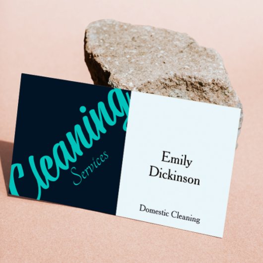 クリーニングサービスQrコードレトロ 名刺