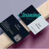 クリーニングサービスQrコードレトロ 名刺