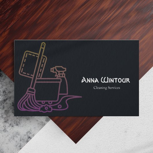 クリーニングサービスQrコード最小化名刺 名刺