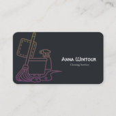 クリーニングサービスQrコード最小化名刺 名刺 (正面)