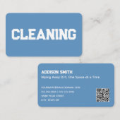 クリーニングサービスQRブルー 名刺 (正面/裏面)