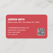 クリーニングサービスQRレッド 名刺 (裏面)