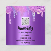 クリーニングサービスQRCodeランディドリップスソープバイオレット スクエア名刺 (裏面)